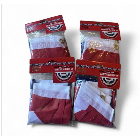 Bundle 4  Pack 35.4 in USA American Stars & Stripes U.S. Bunting Flag NEW - Picture 5 of 7